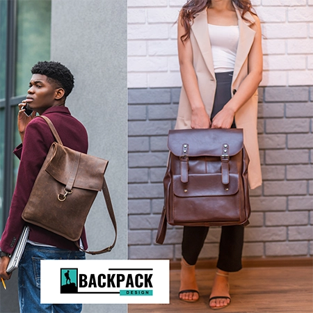 Leather backpack